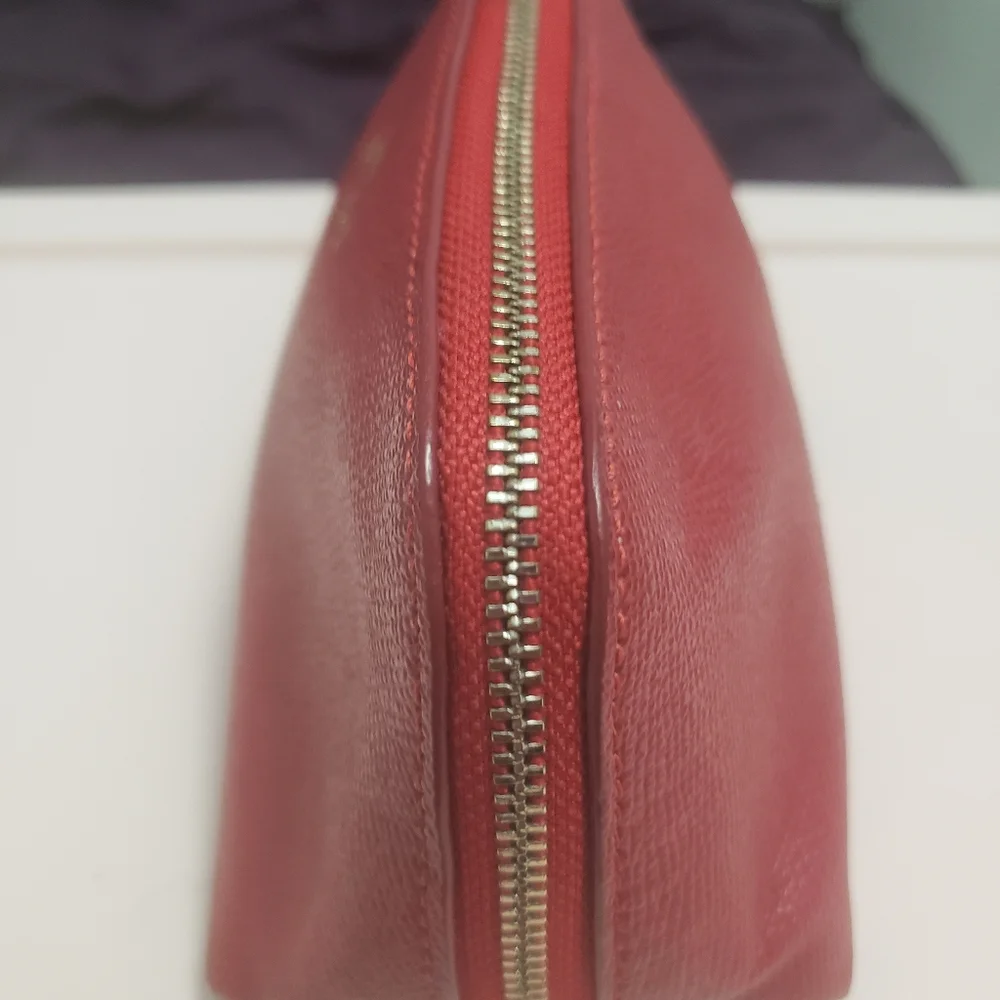 Coach Red Leather Cosmetic Toiletry Case
